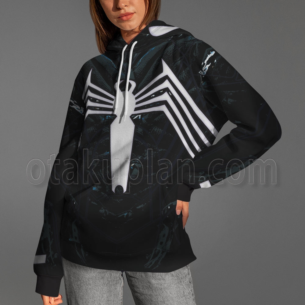 Spider Hero 2 Game Peter Parker Venom Black Suit Cosplay Hoodie