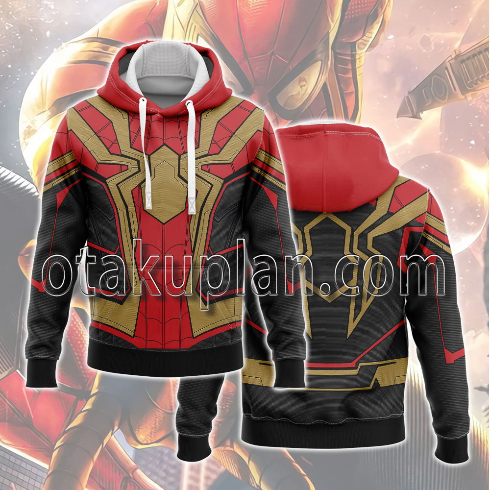 Spider Hero No Way Home Red Gold Black Cosplay Hoodie