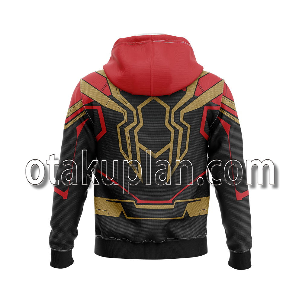 Spider Hero No Way Home Red Gold Black Cosplay Hoodie
