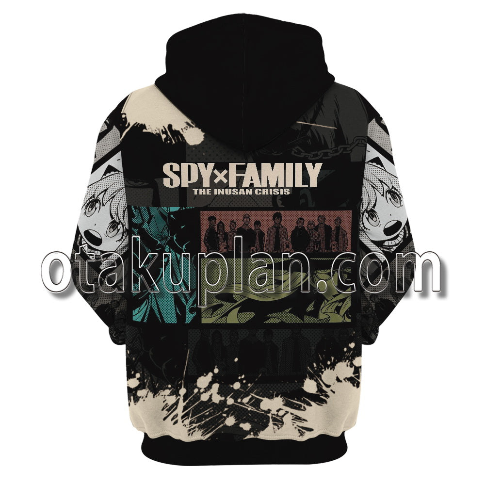 Spy x Family Black and Gray Panel Comic Hoodie
