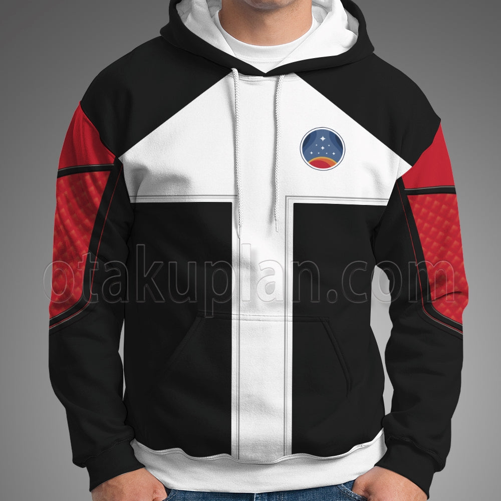 Starfield Chunks Service Uniform Black White Red Cosplay Hoodie