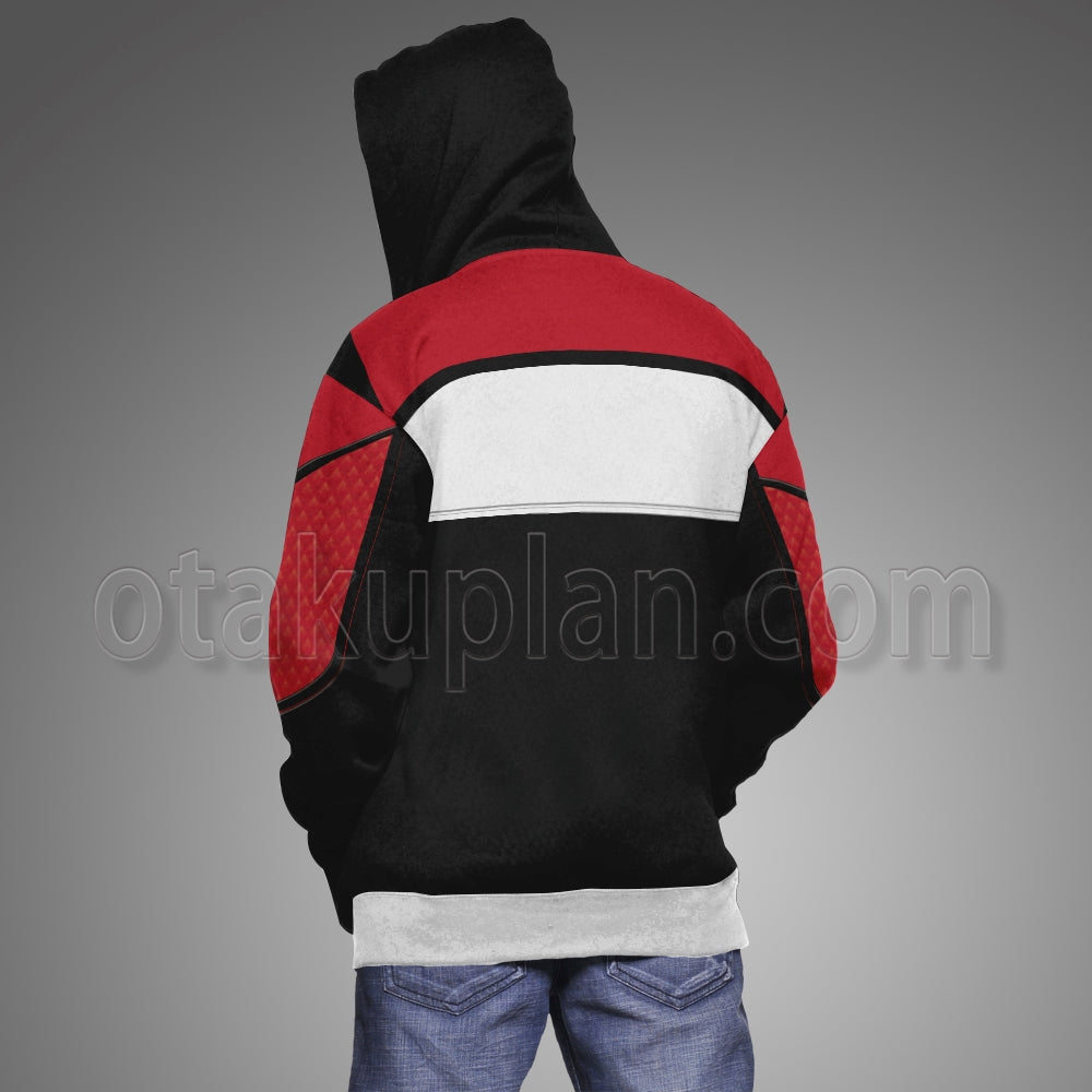 Starfield Chunks Service Uniform Black White Red Cosplay Hoodie