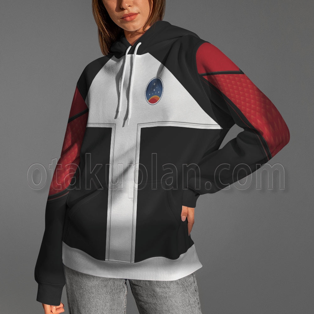 Starfield Chunks Service Uniform Black White Red Cosplay Hoodie