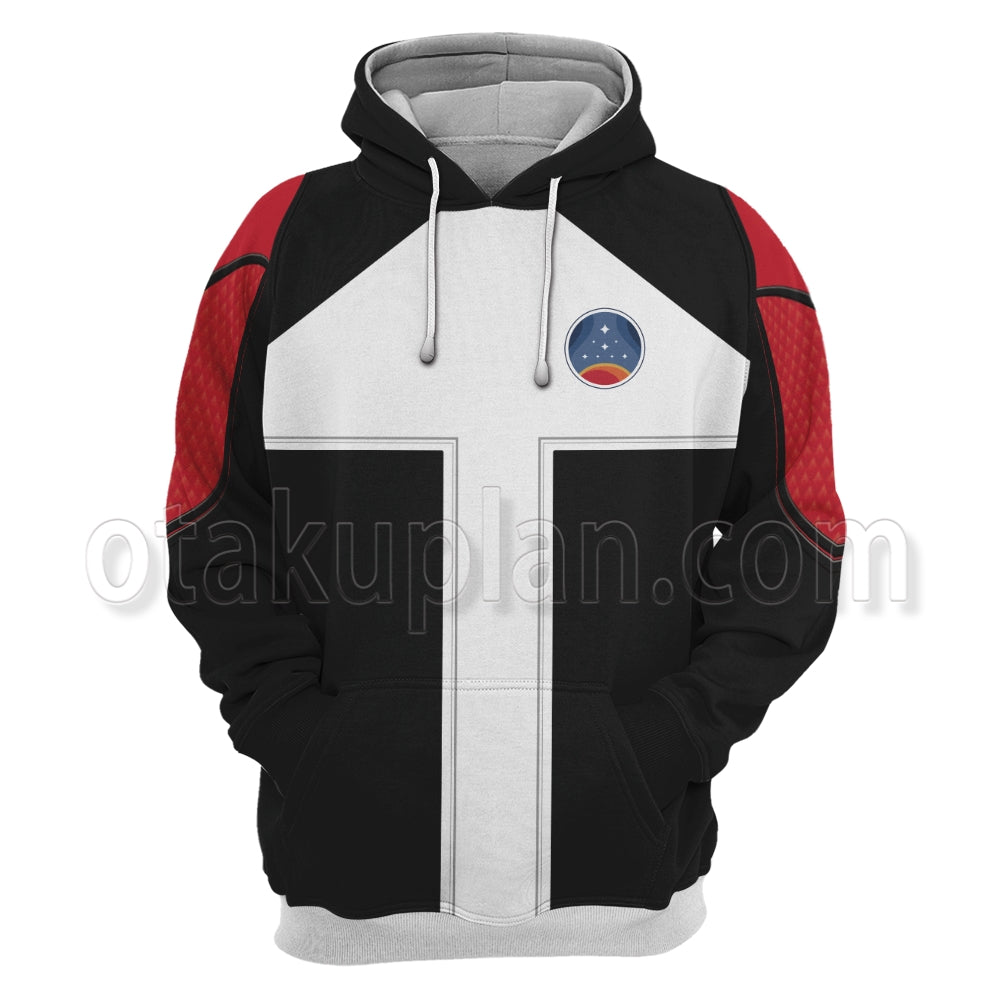 Starfield Chunks Service Uniform Black White Red Cosplay Hoodie