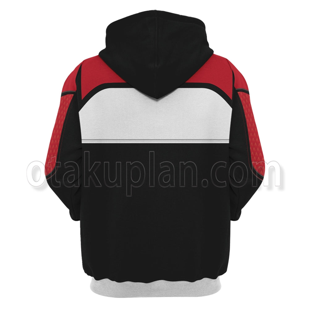 Starfield Chunks Service Uniform Black White Red Cosplay Hoodie