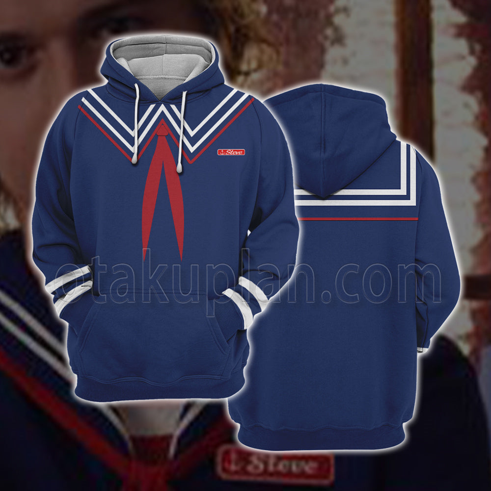 Stranger Things 3 Scoops Ahoy Steve Harrington Cosplay Hoodie