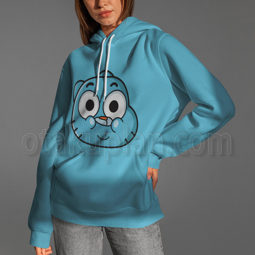 The Amazing World Of Gumball Gumball Watterson Head Cosplay Hoodie