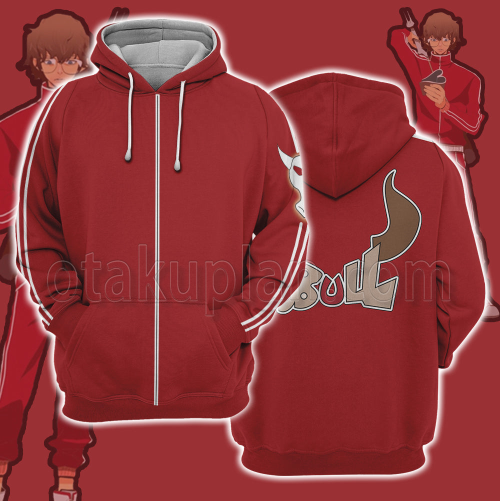 The God Of High School Baek Seung Chul Red Uniform Cosplay Hoodie