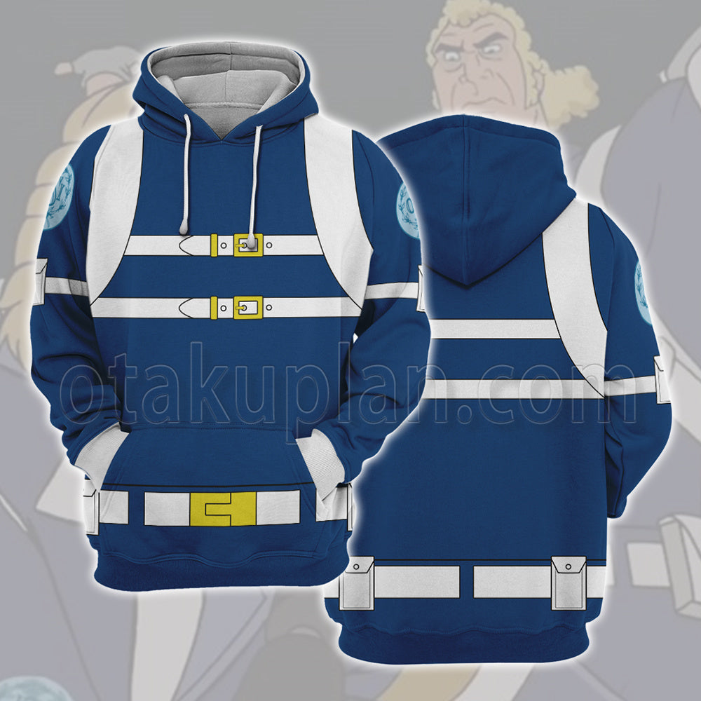 The Venture Bros Brock Samson Osi Blue Battle Suit Cosplay Hoodie