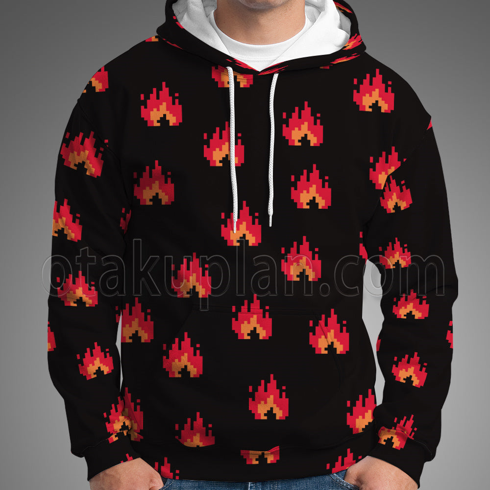 Thenyou Run Nessis Fire Pixel Shirt Cosplay Hoodie