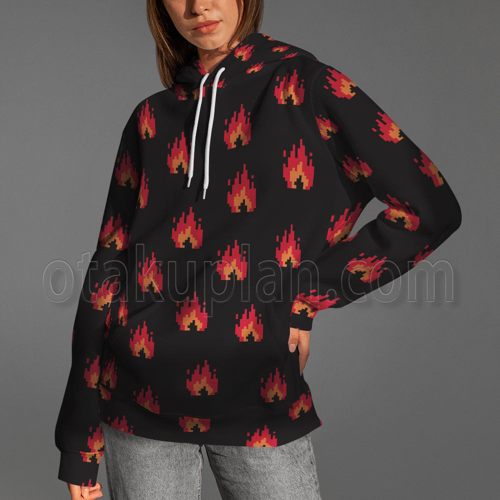 Thenyou Run Nessis Fire Pixel Shirt Cosplay Hoodie