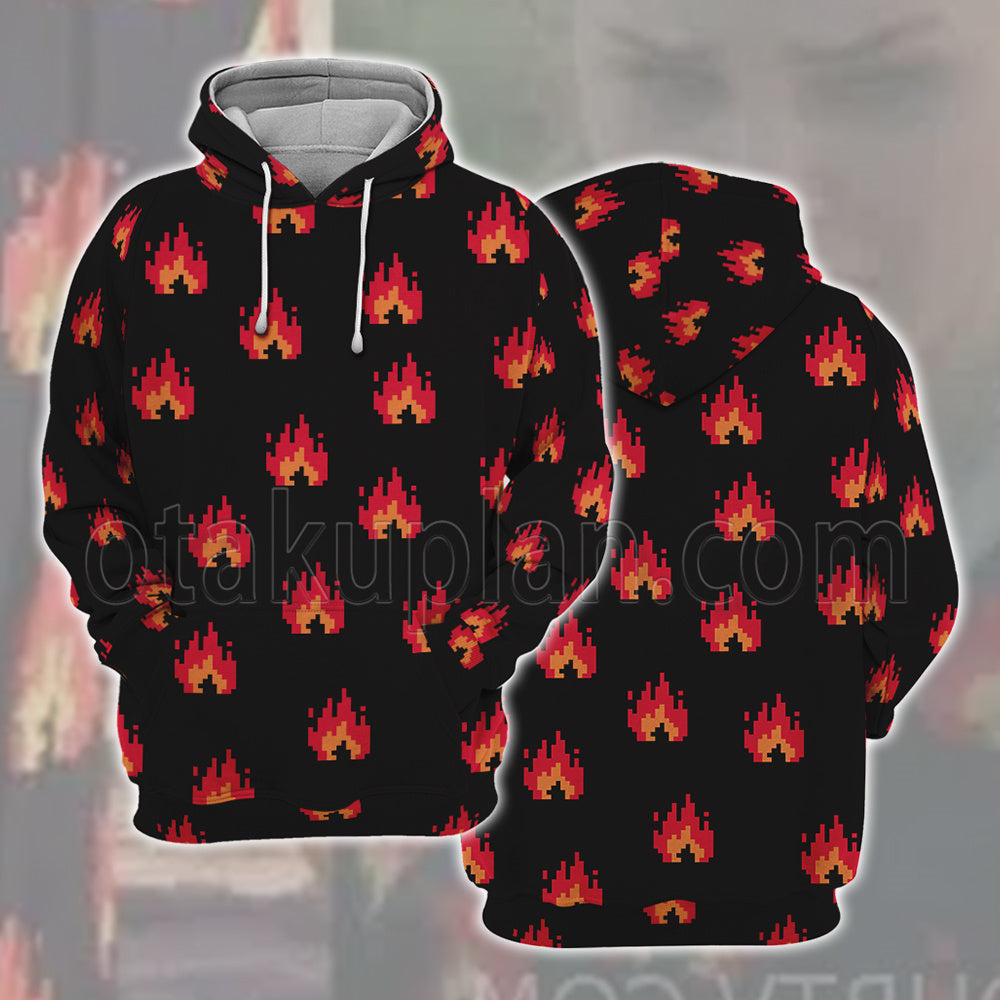 Thenyou Run Nessis Fire Pixel Shirt Cosplay Hoodie