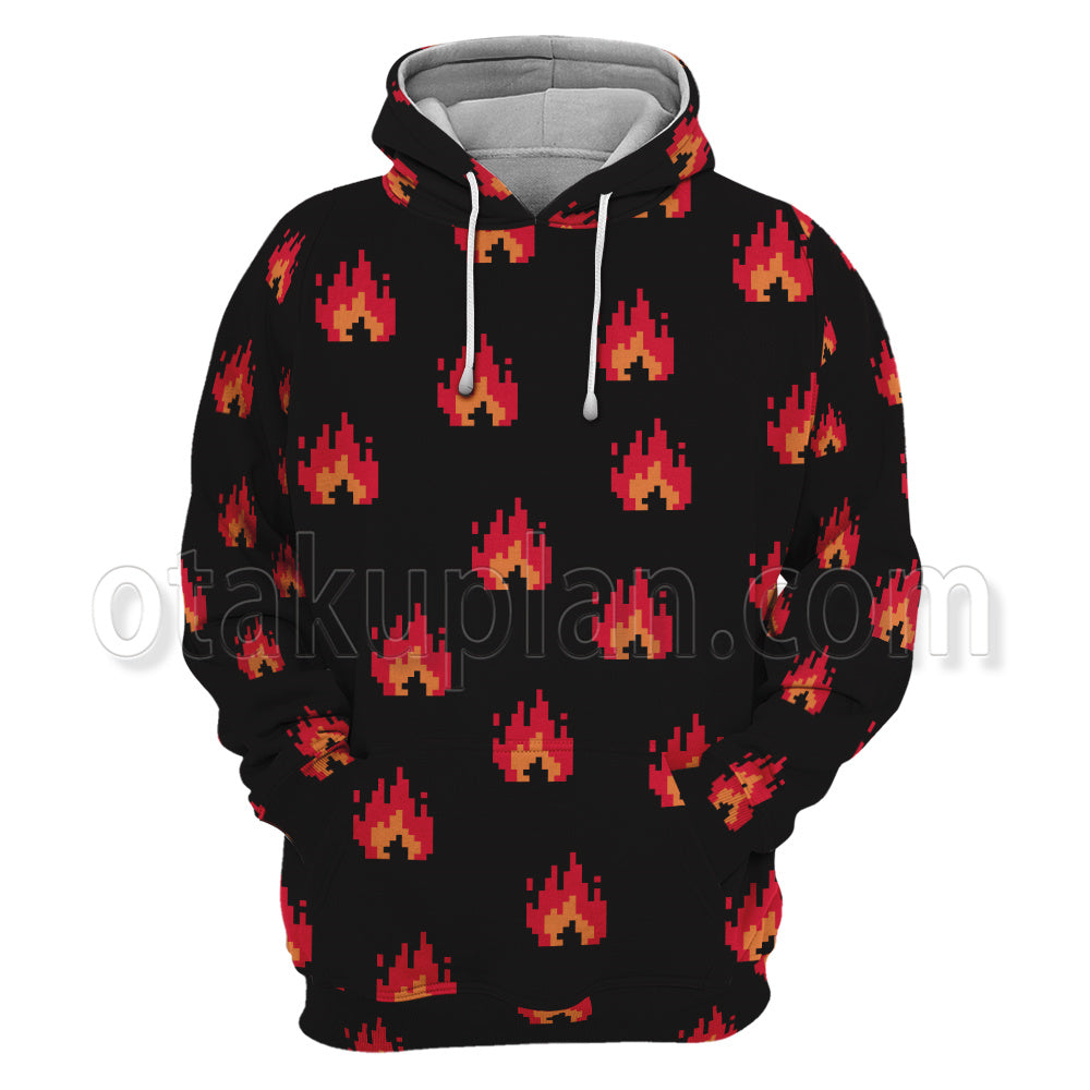 Thenyou Run Nessis Fire Pixel Shirt Cosplay Hoodie