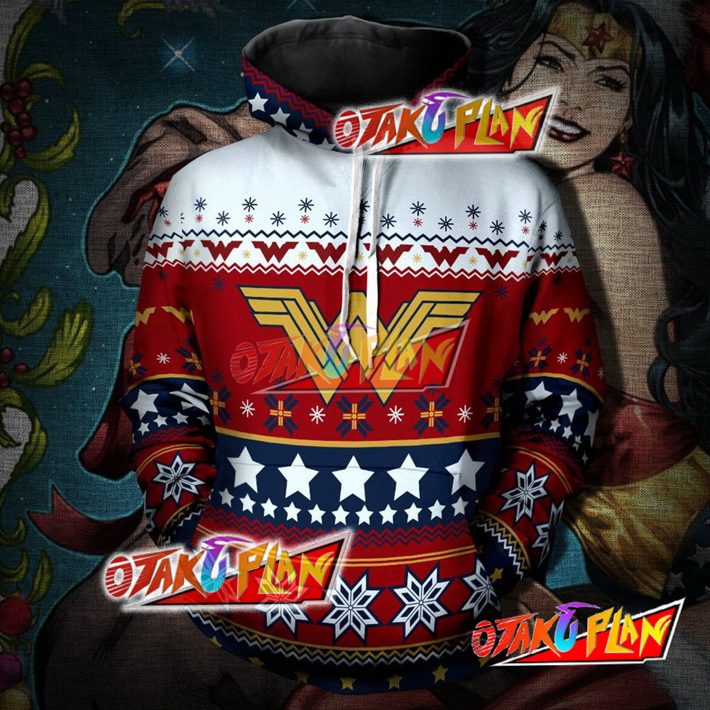 Xmas Wonder Woman Unisex Pullover Hoodie