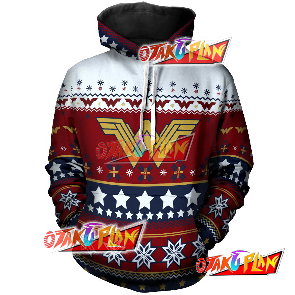 Xmas Wonder Woman Unisex Pullover Hoodie