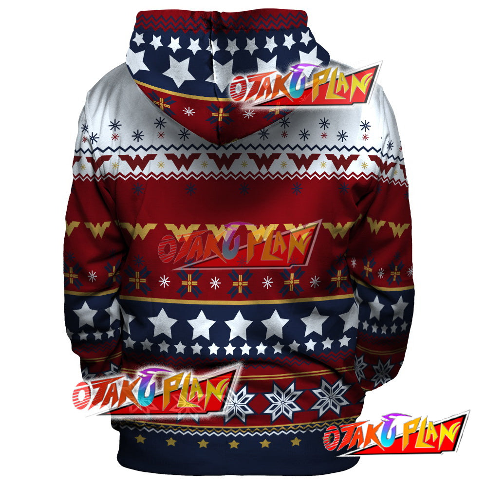 Xmas Wonder Woman Unisex Pullover Hoodie