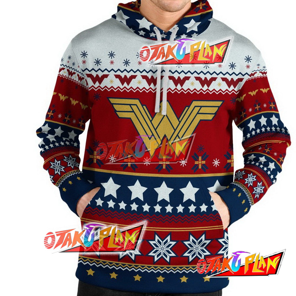 Xmas Wonder Woman Unisex Pullover Hoodie