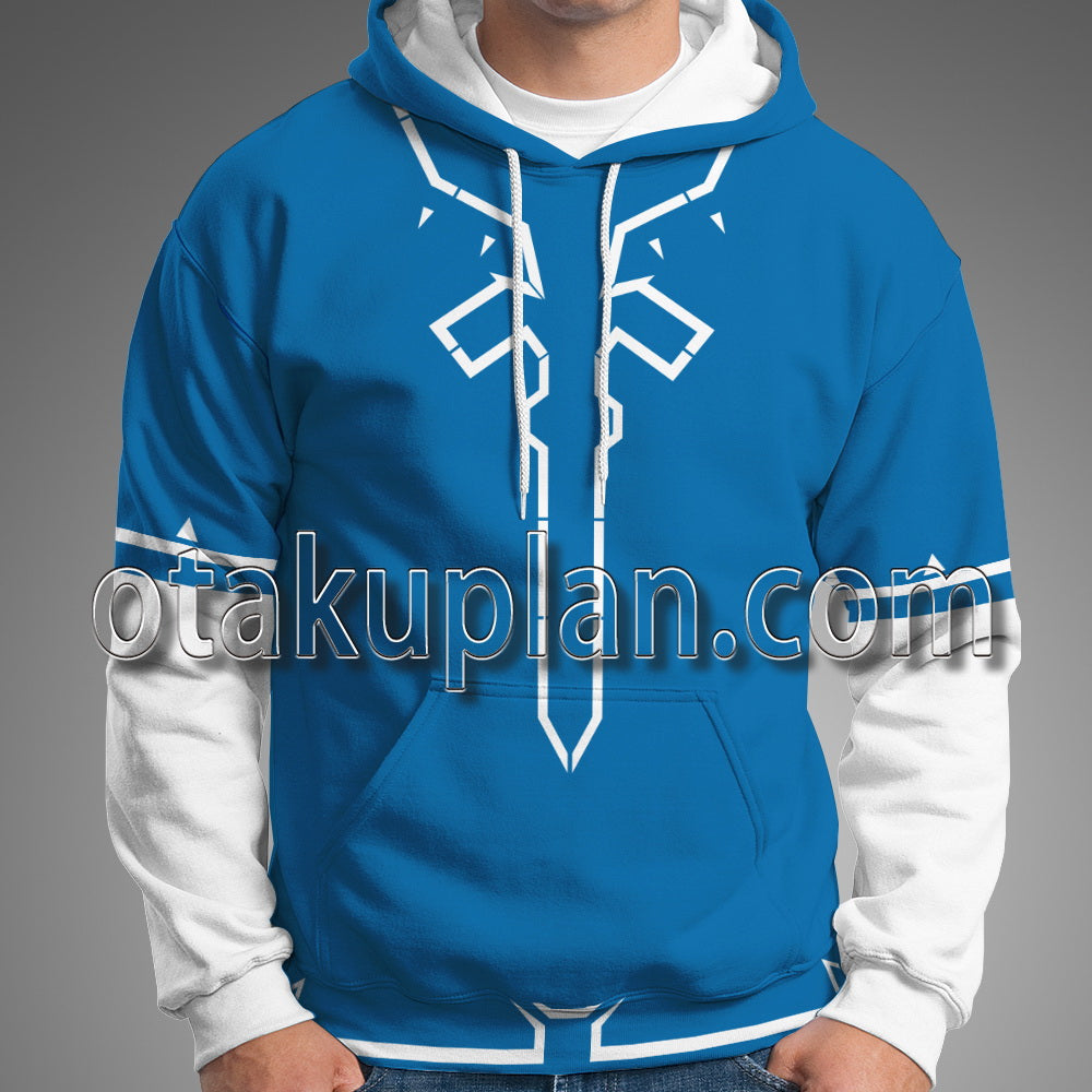 Zelda Tears of the Kingdom Link Blue Clothe Cosplay Hoodie
