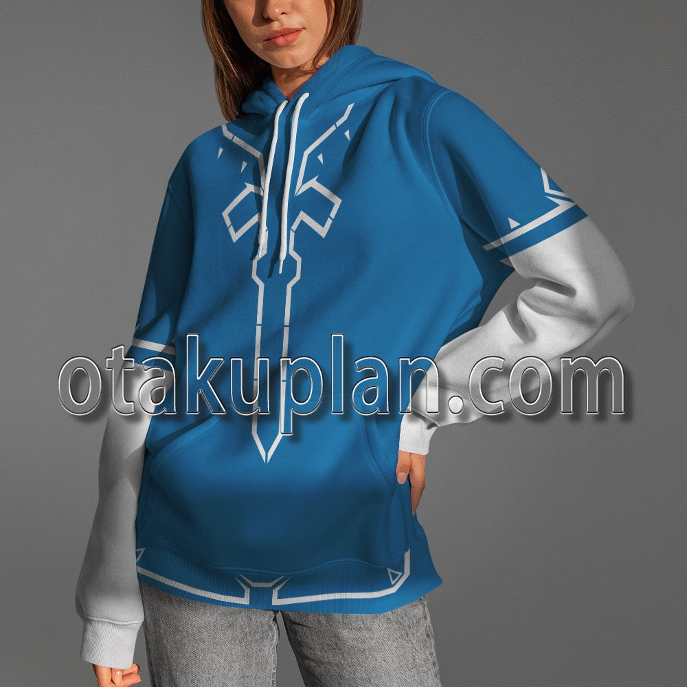Zelda Tears of the Kingdom Link Blue Clothe Cosplay Hoodie