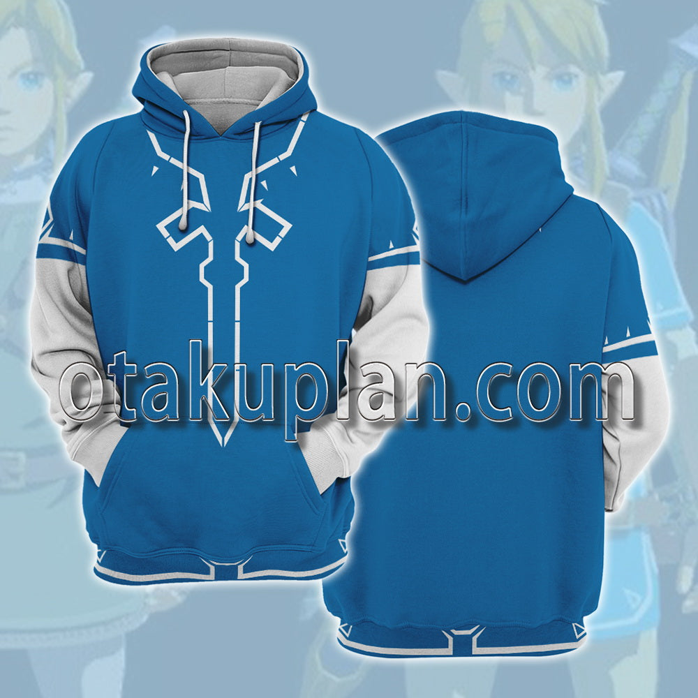 Zelda Tears of the Kingdom Link Blue Clothe Cosplay Hoodie