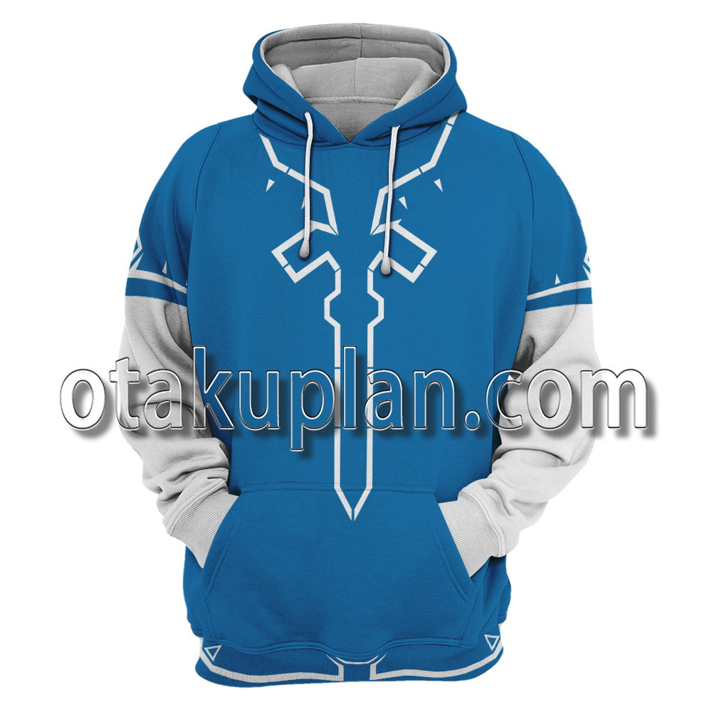 Zelda Tears of the Kingdom Link Blue Clothe Cosplay Hoodie