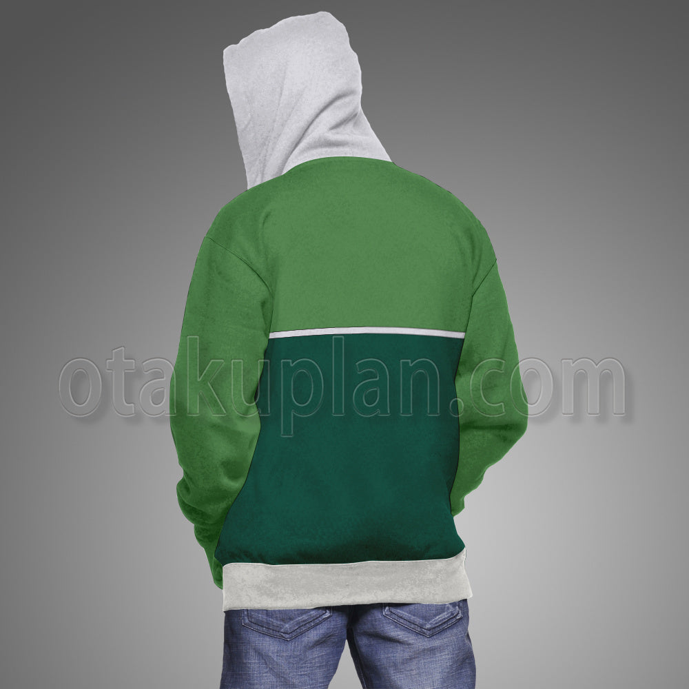 Zom 100 Bucket List Of The Dead Tendou Akira Green Coat Cosplay Hoodie