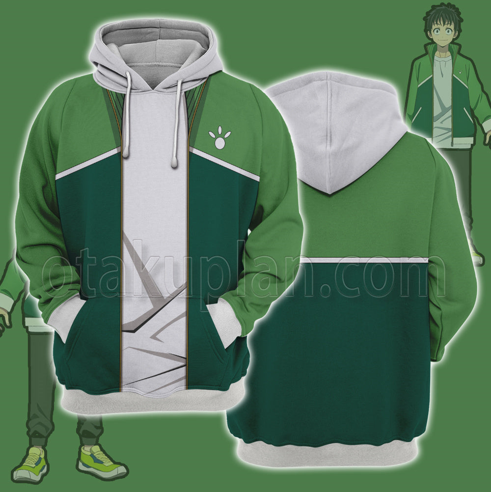 Zom 100 Bucket List Of The Dead Tendou Akira Green Coat Cosplay Hoodie
